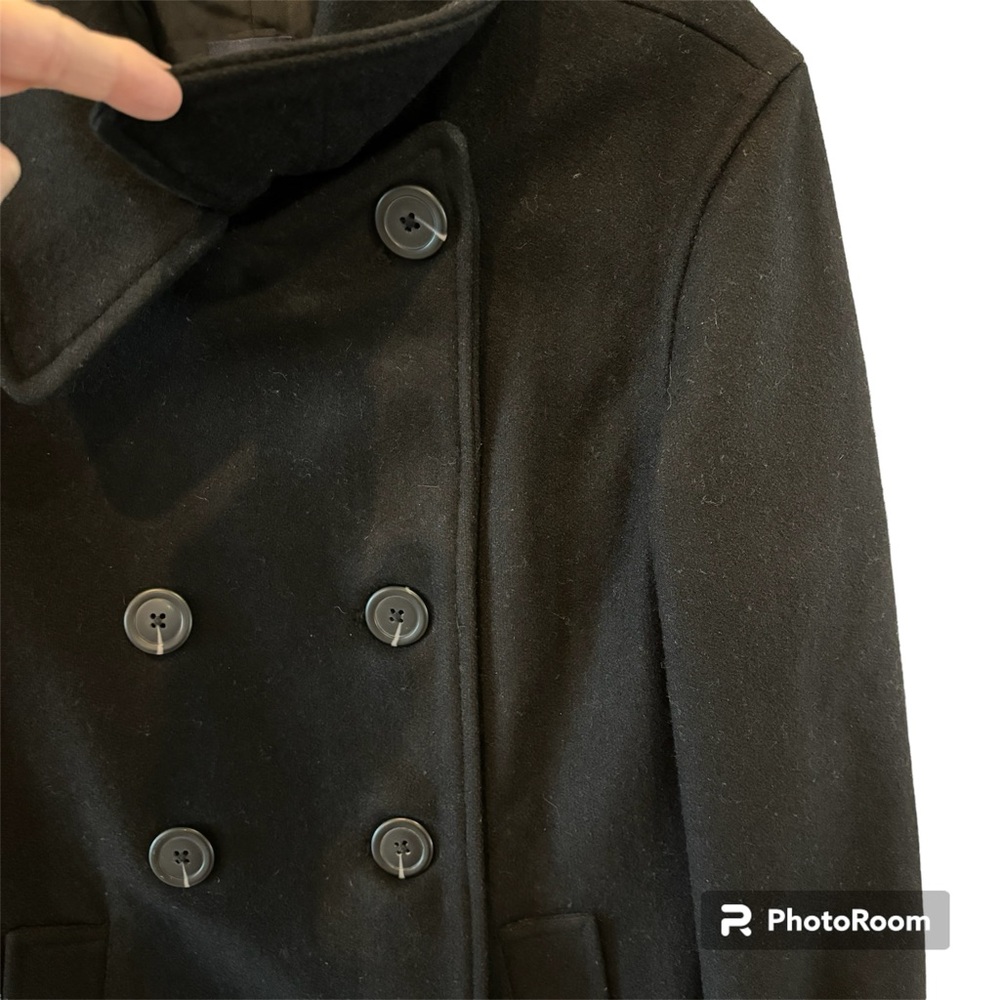 74% wool GAP peacoat, black, size small.  Great condition. - Picture 7 of 9